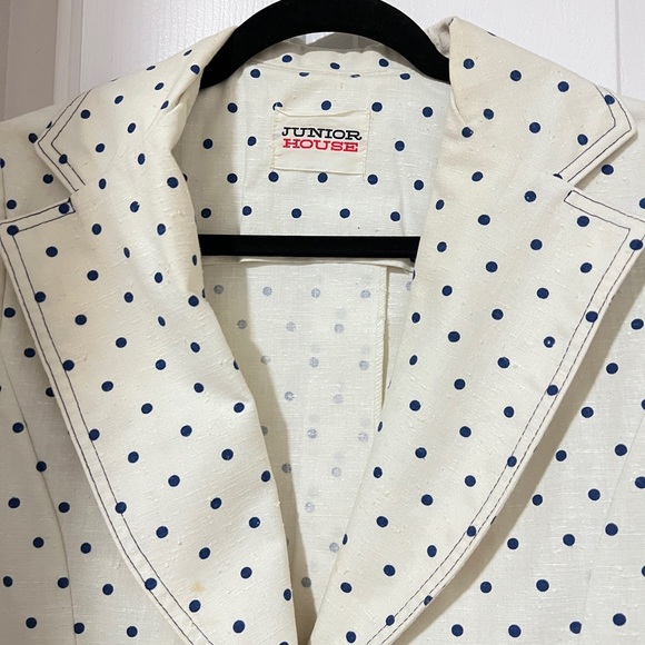 Vintage 1960’s Junior House polka dots jacket with skirt 2pc. - Picture 2 of 16